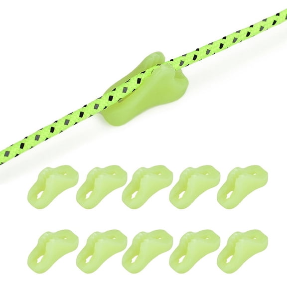 10 Pcs GLOW in the DARK GUYLINE RUNNERS camping tent awning tensioners caravan
