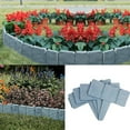 10 Pcs Garden Edging, Garden Lawn Edging Fence Edging Gray Plastic