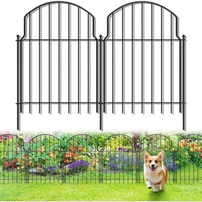 Tivray 10Pcs Decorative Garden Fence, Metal Fences Animal Barrier Outdoor for Yard, Flower Bed Edging Ornamental Border Panel for Dogs, Rabbits, Garden Decor