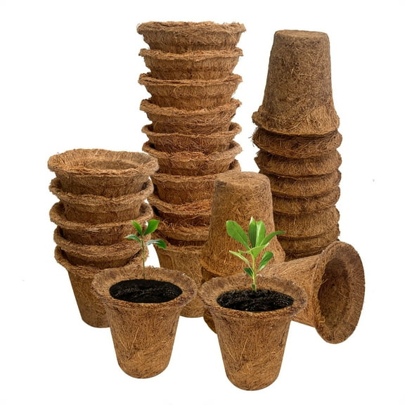 10 Pcs Garden Seedling Pots,Coir Fiber Biodegradable Pots,Mini Nursery Pots for Organic Planting,Germination Pot Seedlings Pots,Window Box Garden Balcony Flower Pots
