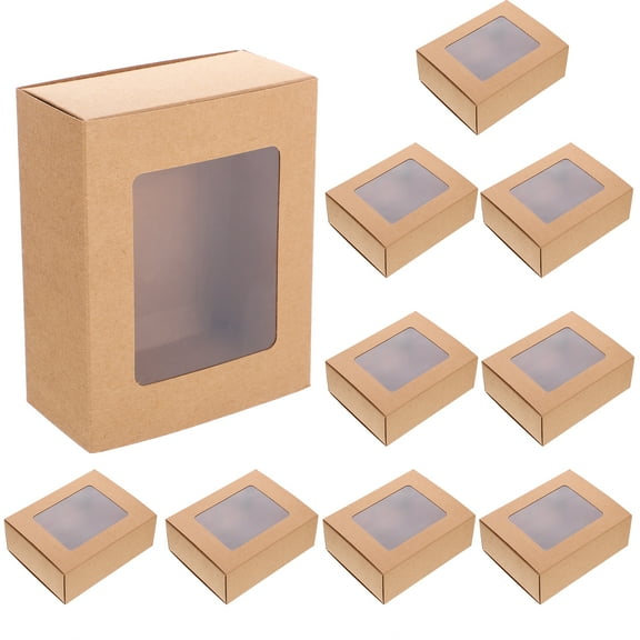 10 Pcs Gift Paper Box Candy Container Boxes Storage Organizer Kraft Pvc Banquet