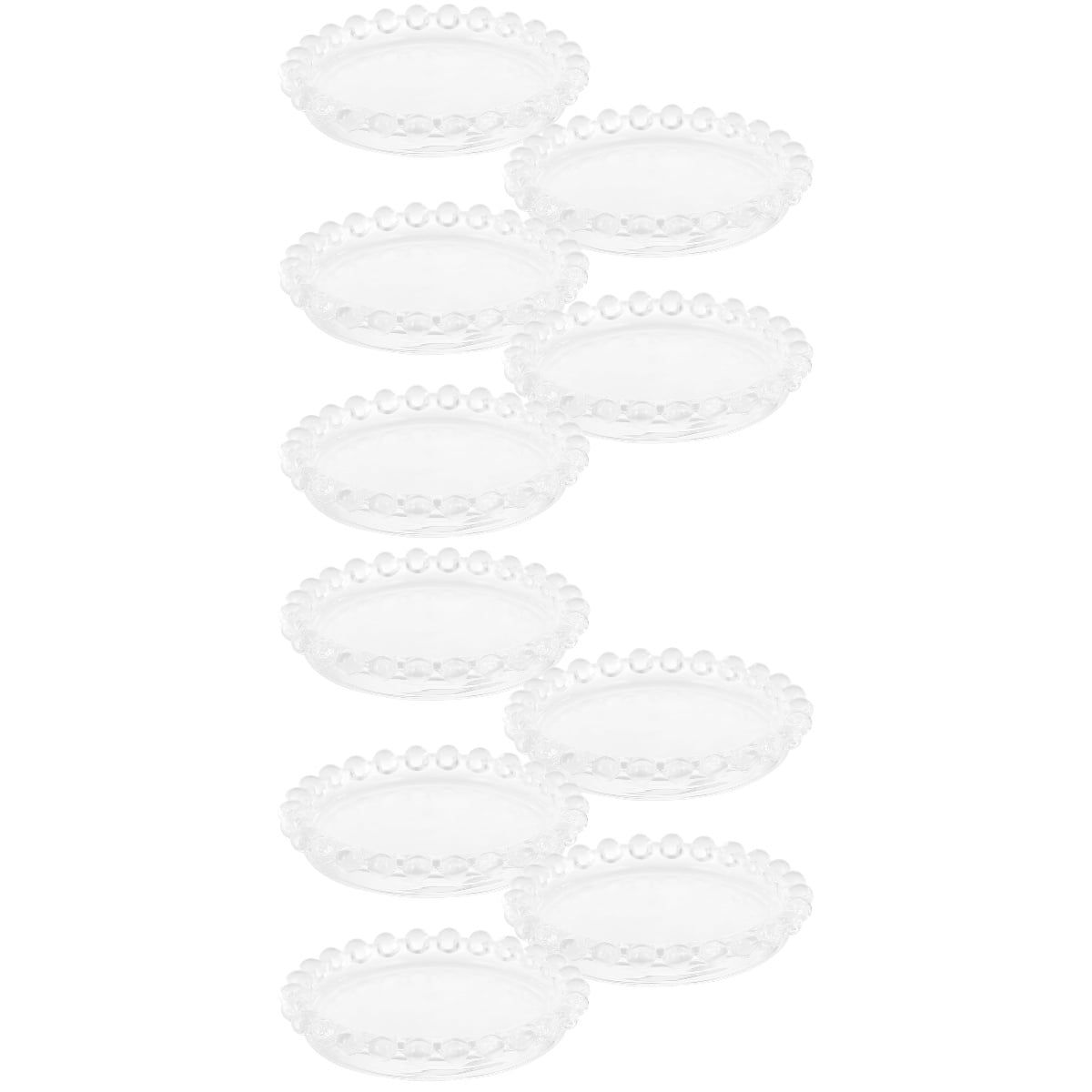 10 Pcs Glass Candle Tray Decor Clear Glass Jewelry Tray Candle Dish