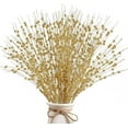 thumbnail image 1 of 10 Pcs Gold Artificial Glitter Berry Stems Decorations, 20 inch Decorative Bead Sticks Glittery Twigs Branches Ornaments for Christmas Tree Vase, 1 of 7