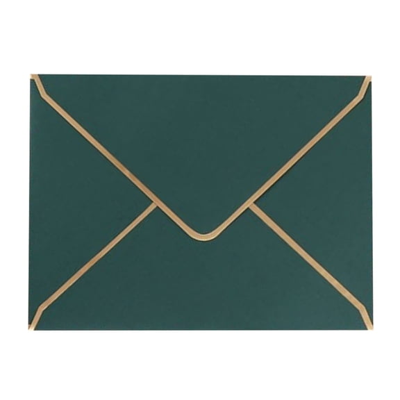 10 Pcs Gold Border Invitation Envelopes 6.89 x 5.31 Inches with V-Flap for Teacher's Day Greeting Cards Business Letters Check Mailing and Office Correspondence