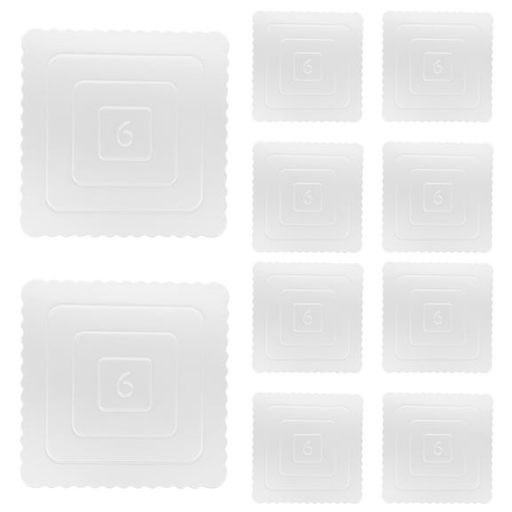 10 Pcs Gold Decor Household Cake Boards Base Square Cardboard Mousse Decors Holder Drum