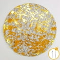 thumbnail image 1 of 10 Pcs Gold Placemats with 2 Pcs Silverware Set, Disposable Round Table Mat 3.9 Inch Foil Mesh Pressed Foil Paper Placemat Tablecloths Table Runner for Party Wedding Home Dinners Table Decor, 1 of 8