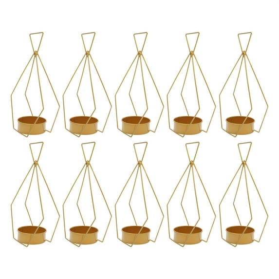 10 Pcs Gold Vases for Centerpieces Wedding Diamond Vase for Weddings Elegant Wedding Centerpieces Party Decor Metal Geometric Centerpiece