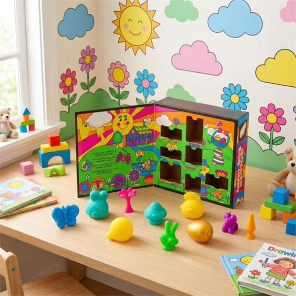 10 Pcs Golden Egg Mystery Squishy Fidget Box, Spring Surprise Sensory Stress Balls for All Ages, Candy-Free Easter Basket Stuffer