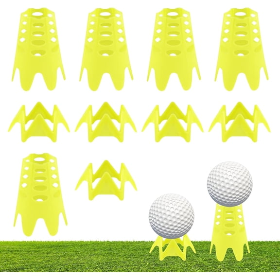 10 Pcs Golf Simulator Tees, Plastic Golf Tees Holder Outdoor Indoor Golf Mat Tees for Home Practice Golf Training Winter Turf and Driving Range, Pack of 5 Tall & 5 Small