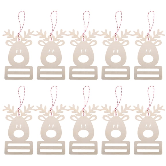 10 Pcs Christmas Wood Ornaments Kits Tree Felt Supplies Animal Costume Accessories