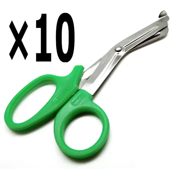 10 Pcs Green Utility Scissors 5.5" Multi-Purpose Diy Ems Emt Shears Tools