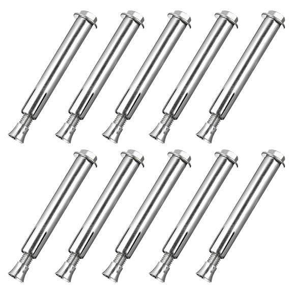 10 Pcs Ground Lock Screw Anchors Bolt Spike Bolts Silver