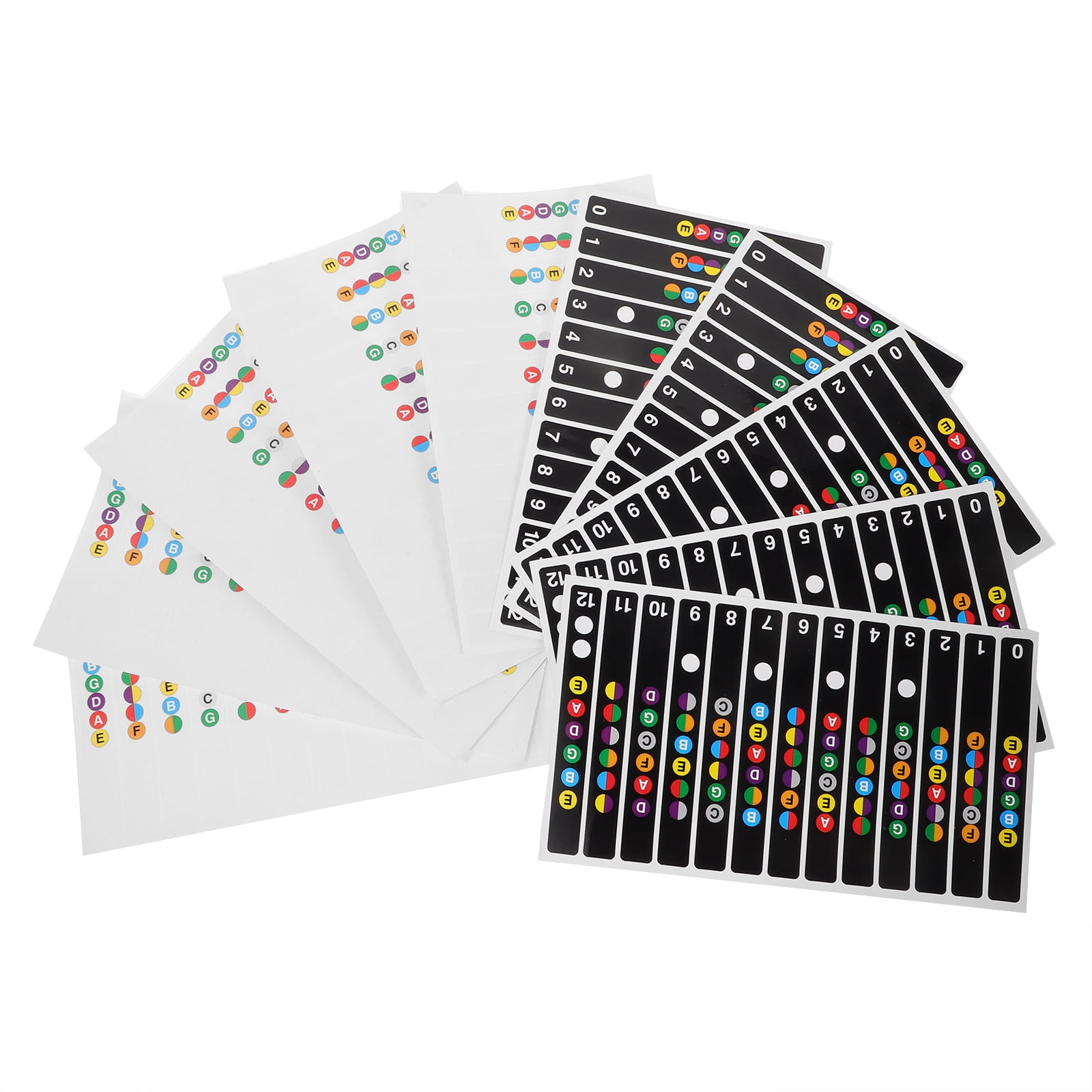 10 Pcs Guitar Scales Sticker Guitars Stickers Accessories Practice Tool