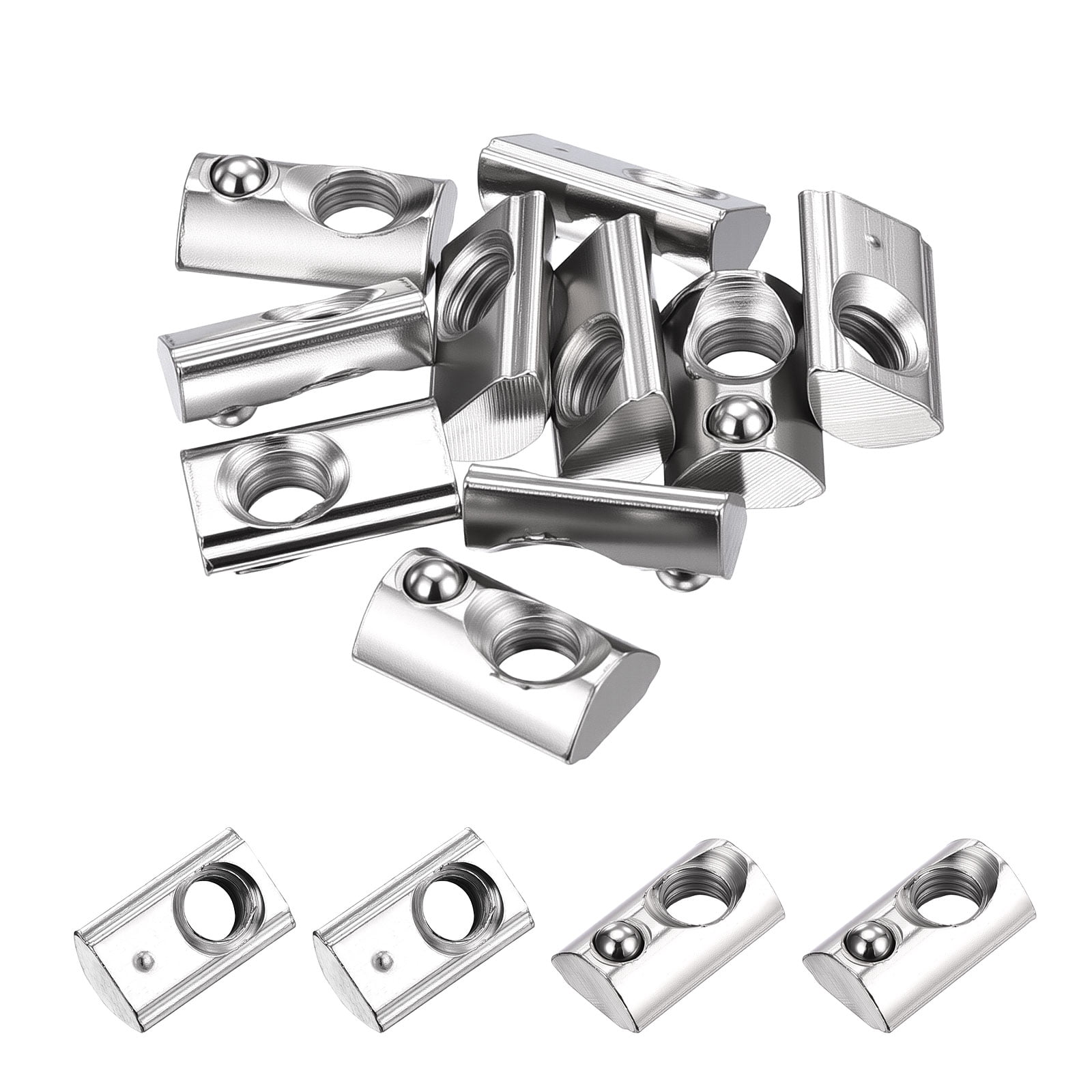 10 Pcs Half Round T Spring Nut - [M5-0.8] 2020 Series Roll in Spring ...