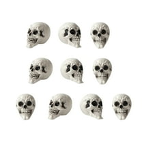10 Pcs Halloween Realistic Skull Decorations, Gothic Human Skeleton Head Halloween Decorations Gothic Decor Spooky Home Decor, Premium Plastic Material & Lifelike Design for Haunted House, Holiday