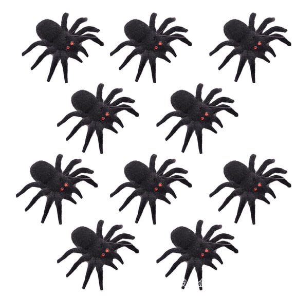 10 Pcs Halloween Spiders, Realistic Small Spider Props for Home Haunted House Decor, Fake Arachnids for Party Favors, Table Centerpiece, Window & Lawn Yard Decorations