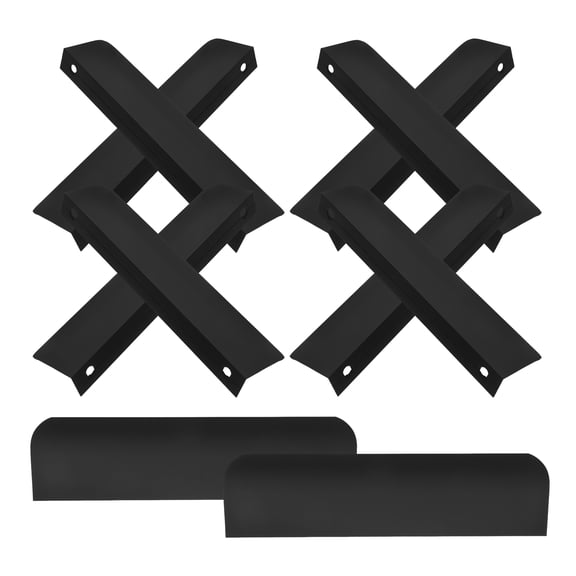 10 Pcs Handle Fixture Flanges Ceiling Mounted Curtain Rod Bracket Stave Black