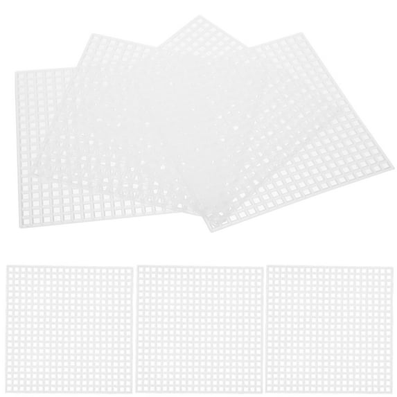 10 Pcs Handwoven Baseboard Red Mesh Canvas Grid Buckram Fabric White