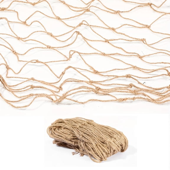10 Pcs Handwoven Natural Fishing Net Decorations, Vintage Maritime Props for Pirate Parties Nautical-Themed Events Beach Celebrations Ocean-Inspired Birthday Decor, Coastal Wall Backdrops
