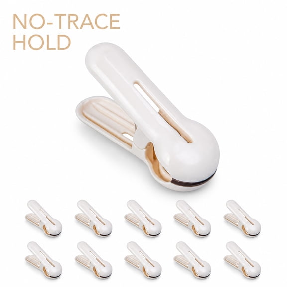 10 Pcs Hanger Clips for Clothes, Space Saving Hanger Clips for Skirts Pants Socks, Anti-Slip Plastic Hanger Clips for Standard Hangers