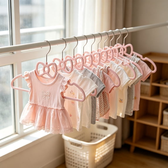 10 Pcs Hangers,Bow Style Special‑Shaped Garment Hangers for Small Size Clothing and Pet Apparel,Closet Organizer and Space Saving