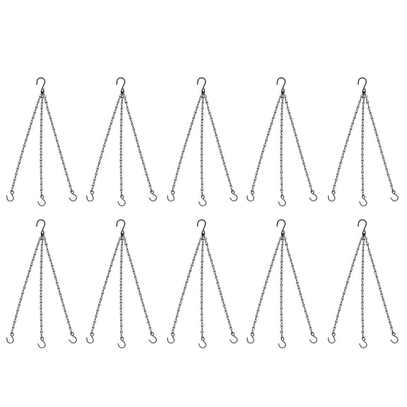 10 Pcs Hanging Basket Chain, Black Plant Hangers with S Hooks, 15.7 in / 40 cm Long, for Hanging Planters, Bird Feeders
