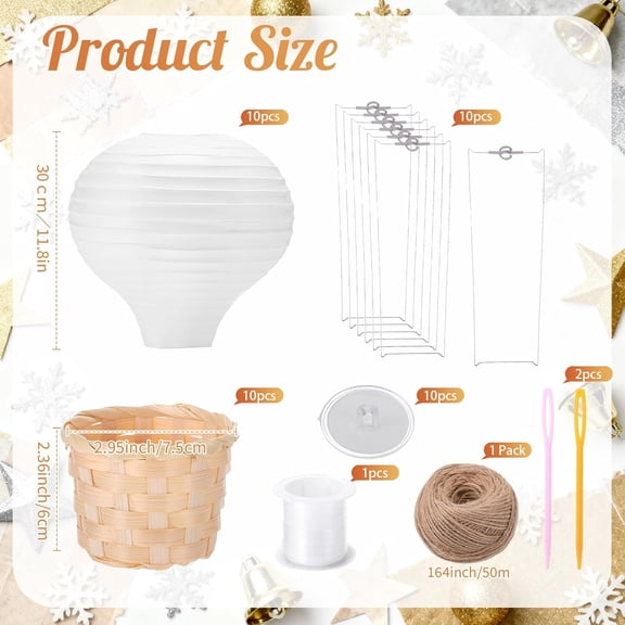 10 Pcs Hanging Hot Air Balloon Decorations Paper Lanterns 12 Inch Reusable Hot Air Balloon Decor Paper Lanterns Set for  Craft Wedding Birthday Christmas Home Living Room (White)