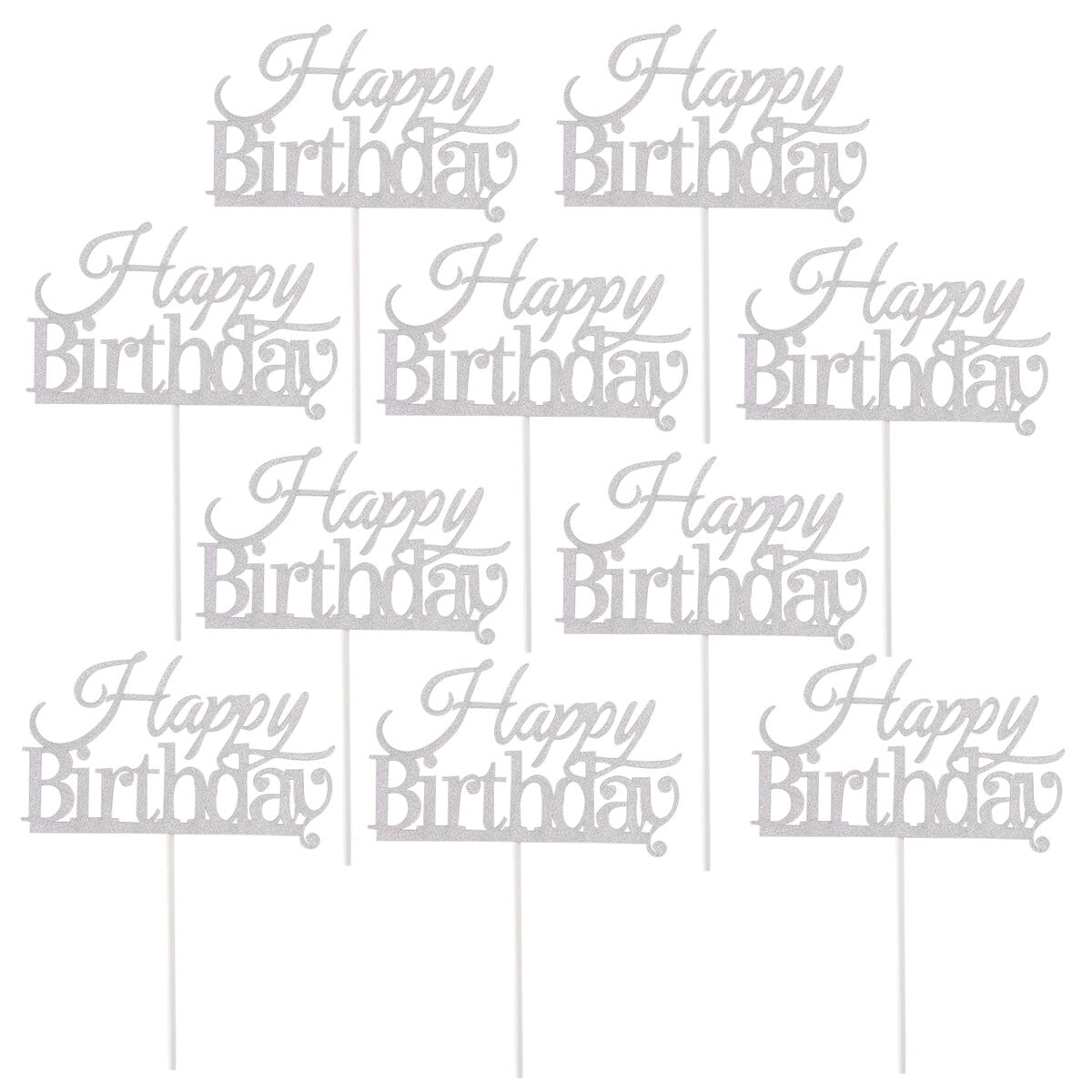 10 Pcs Happy Birthday Cake Topper Cake Decorations Party Supplies