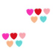 10 Pcs Heart Shaped Bath Brush Silicone Hair Scrubber Silicone Face Scrubber Scalp Scrubber Facial Silicone Scrubber Silicone Loofah Body Wash Scrubber Hair Brushes Soft Brush