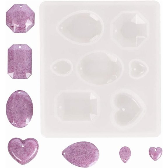 10 Pcs Heart Silicone Molds Pendant Resin Casting Molds for DIY Cake Decoration Chocolate Candy Craft Necklace UV Resin Epoxy Resin Pendant Jewelry Making 79x89x8mm Hole: 1mm Inner: 10-29mm