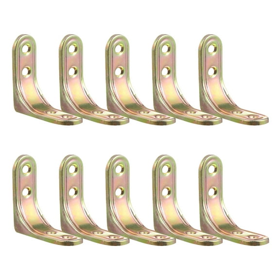 Alasum 10Pcs Adjustable L Brackets for Furniture Stable Connection Golden Finish