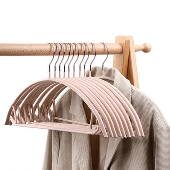 10 Pcs Heavy Duty Metal Hanger Anti-Slip Half Round Clothes Rack Coat Organizer