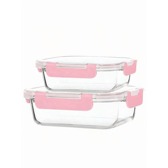 10-Pcs High Borosilicate Glass Food Storage Set (5x38oz+5x14oz) - Pink. Airtight, Leakproof. Oven, Microwave, Dishwasher & Freezer . Ideal For Meal Prep & Entertaining