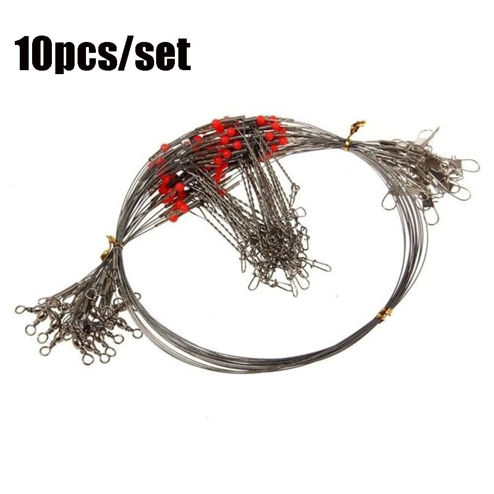 72Pcs Anti-Bite Fishing Wire Trace Leaders Wire Trace Pike Traces Wire 15cm  20cm 25cm Trace Leaders with Snap 