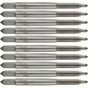 10 Pcs High-Speed Steel Spiral Point Plug Taps, 12-24 UNC, , 2 Flute, Bright (Uncoated) Finish