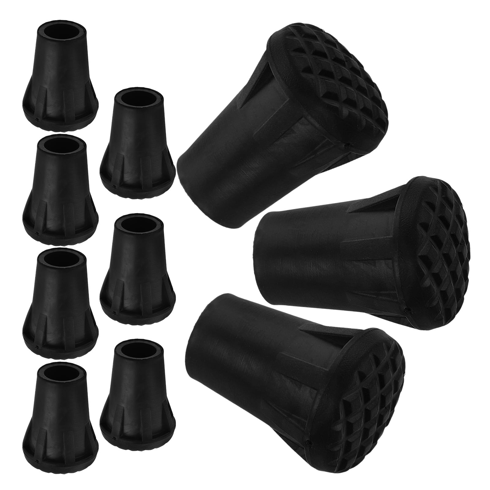 Replacement Rubber Cane Tips for Outdoor Activities 10pcs Black Durable