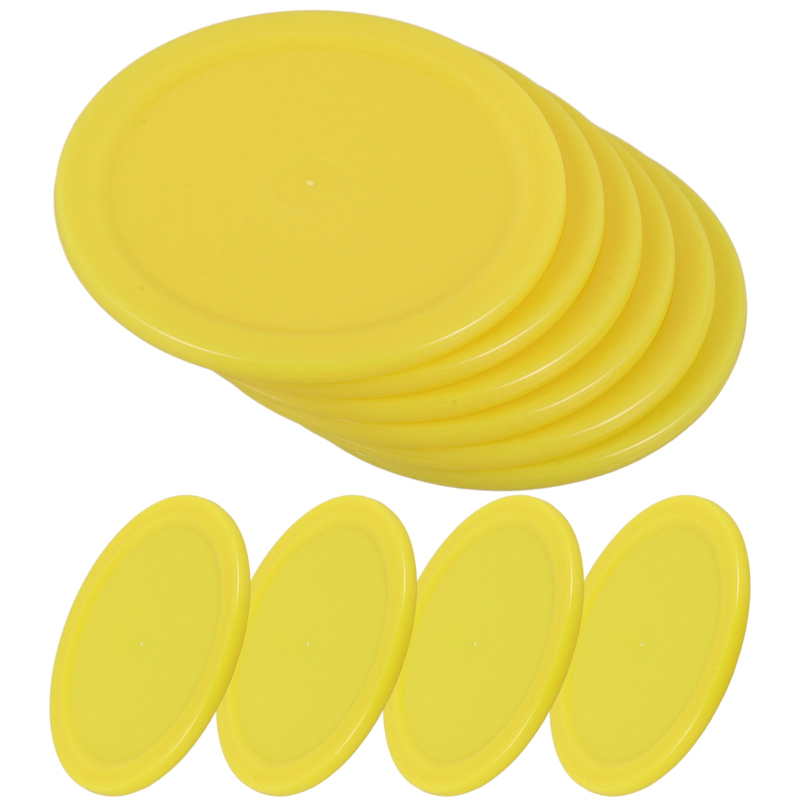 TABLZONE Hockey Pucks Yellow Plastic 10Set 2.6X2.6X0.1In