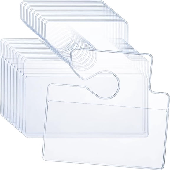 10 Pcs Horizontal Parking Pass Certificate Holder,Parking Permit Waterproof Bag,Rearview Mirror Hanger Card Holder,Transparent Parking Permit Hang Tag,PVC Automobile Certificate Bag Holder