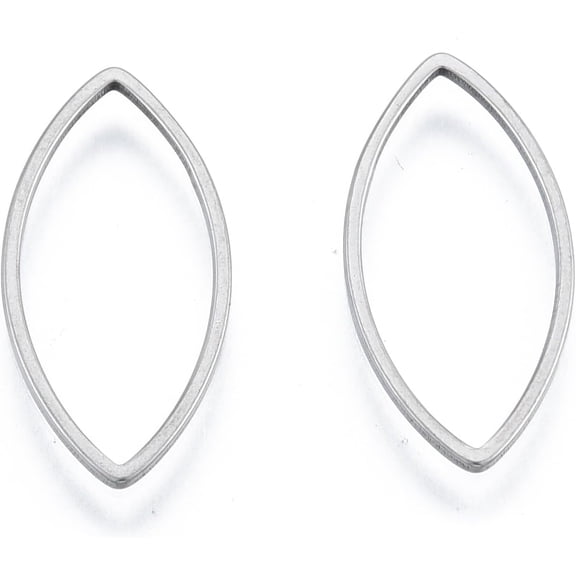 10 Pcs Horse Eye Linking Rings Non-Tarnish 201 Stainless Steel Linking Rings Links Connectors Metal Jewelry Links for Women DIY Dangle Earrings Bracelets 22x10x16x1mm Inner Diameter: 8.5x19.5mm