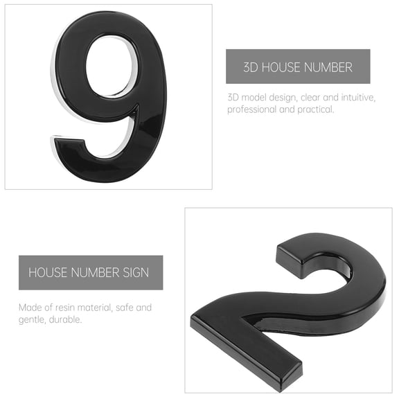 10 Pcs House Number Numbers Room Gate Sign Office Decor Stickers Door Apartment Metal Sticky