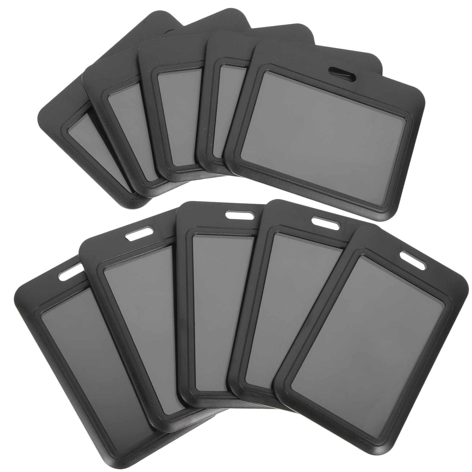 10 Pcs Id Card Badge Sleeves Name Holder Horizontal Plastic Documents