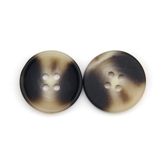 10 Pcs Imitation Horn Flatback Buttons Resin Buttons for Clothing Suit Coat Decorations DIY Accessories (03 Black, 21mm)