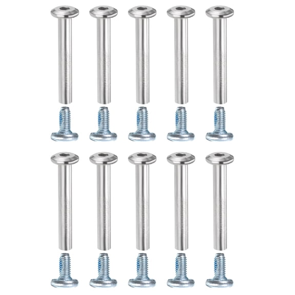 10 Pcs Inline Skate Wheel Socket Screws 1.57 x 0.24" Shaft Hex Socket Screws