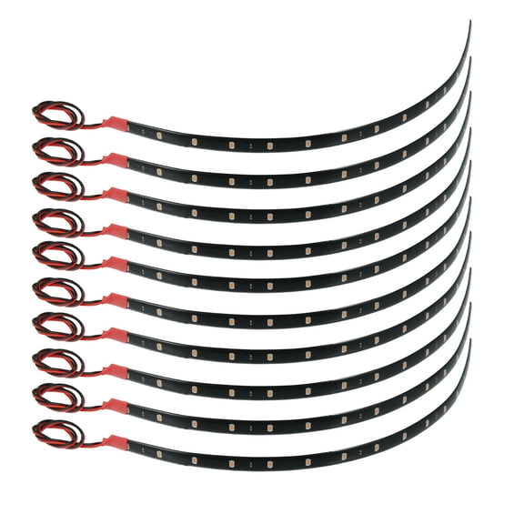 10 Pcs Interior LED Strip Light 12V Flexible Waterproof Underglow Lights for Vehicles Motorcycles Pink Purple Light