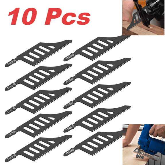 10 Pcs Jigsaw Blade 112MM T Shank High Strength Carbon Steel Coarse Tooth Jigsaw Blade Cutter for Wood Cutting Power Tool
