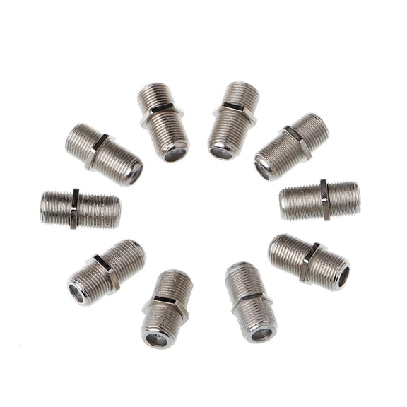 10 Pcs Joiner Barrels Connector F Plug Coupler Adaptor 4 for Sky Plus for HD TV