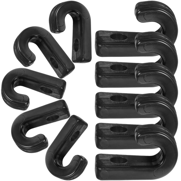 STRANDCHIC 10Pcs Kayak Replacement Parts Black J Shaped Lashing Hooks for Daily Use