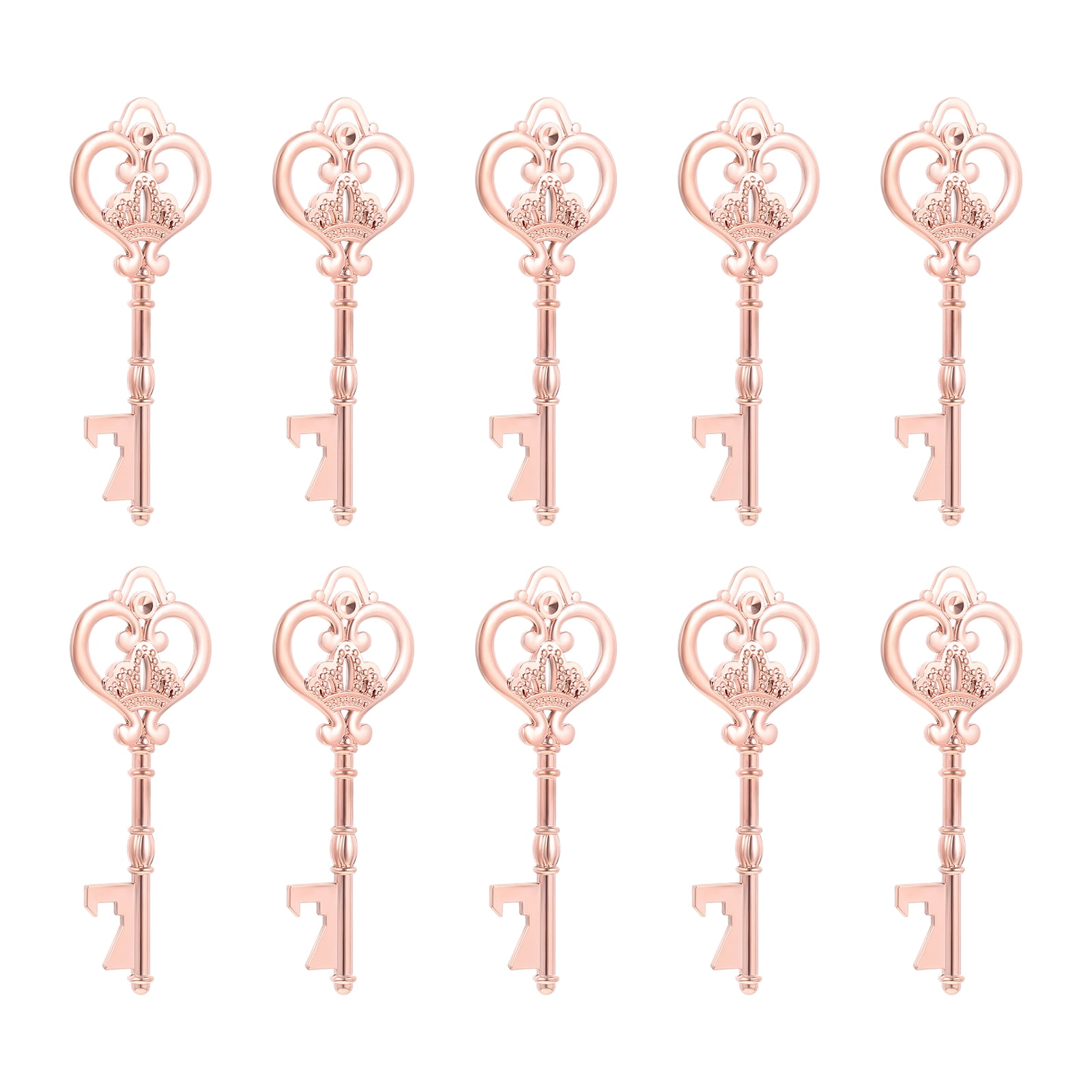 10 Pcs Key Bottle Opener Keychain Fob Beer Bridal Shower Decorative Keys Design Shaped