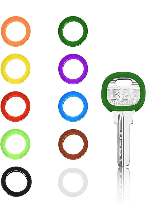 10 Pcs Key Covers, 10 Assorted Colors Key Caps Covers Caps Key Toppers Tags Set Flexible Key Covers Coloured Key Identifiers Caps Colour Key Caps Key Cap Label for Easy Identifying House Door Keys