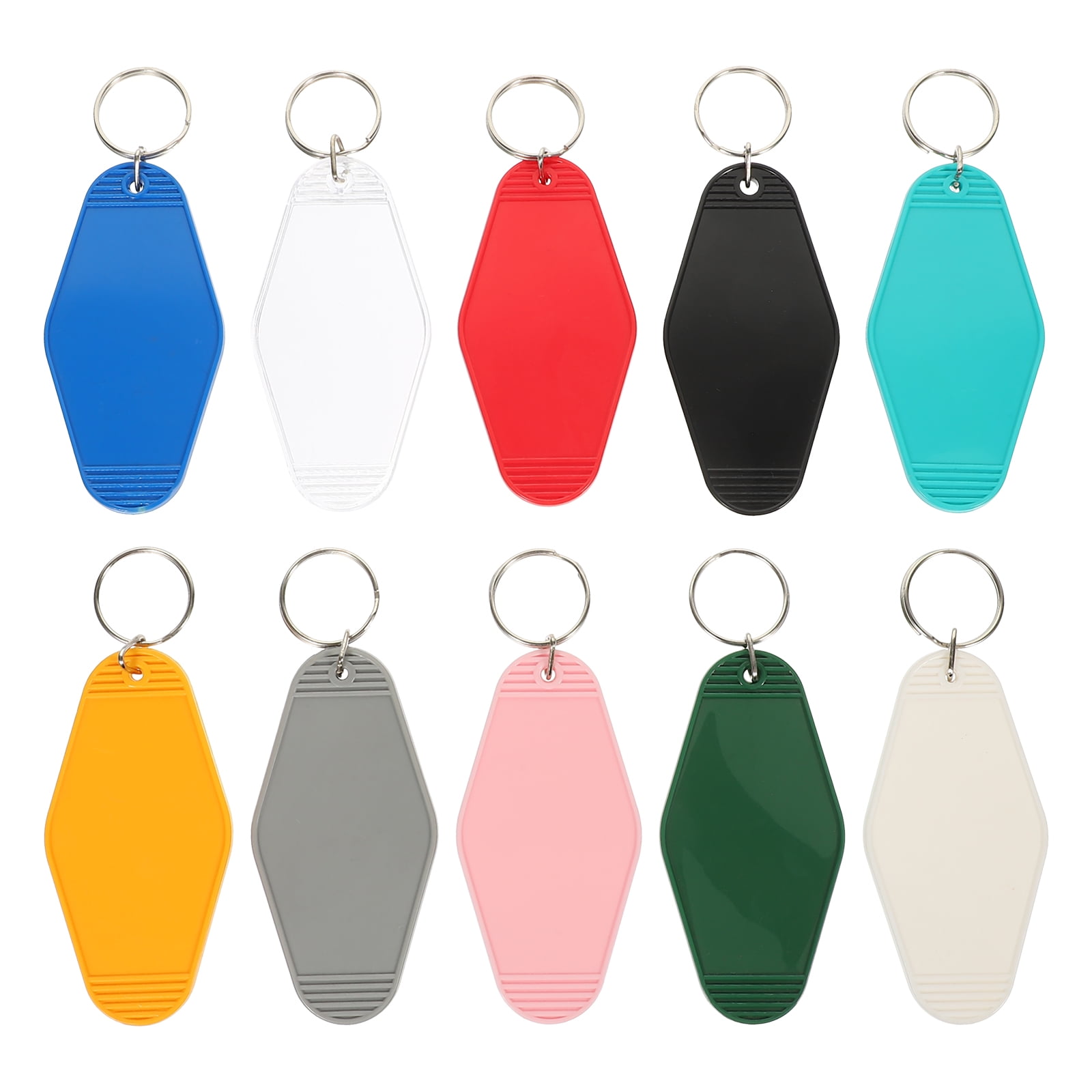 Meanplan 60 Pcs Motel Keychain Blanks - Sublimation Ready DIY Craft Tags, Hotel Style Key Tags (90x45mm)